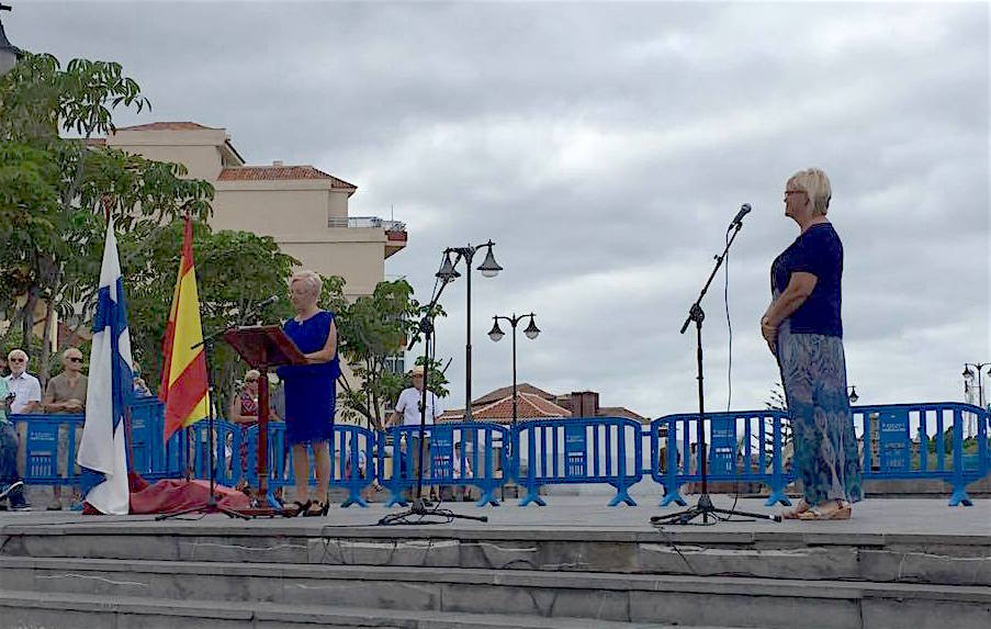 Marketta Kuru, presidenta de Club Finlandia en El Puerto de la Cruz, en su intervención