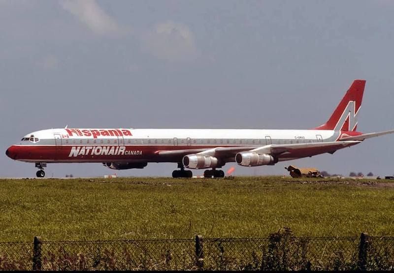 Cinco semanas de un avión DC-8-61 alquilado por Hispania