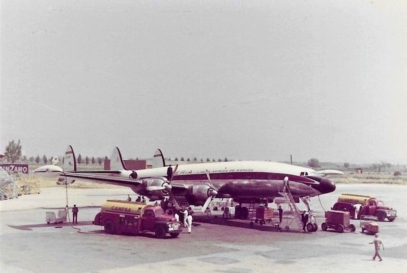 Logística en torno al avión Super Constellation de Iberia