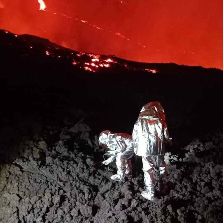 Sonda de temperatura nocturna del volcán de La Palma