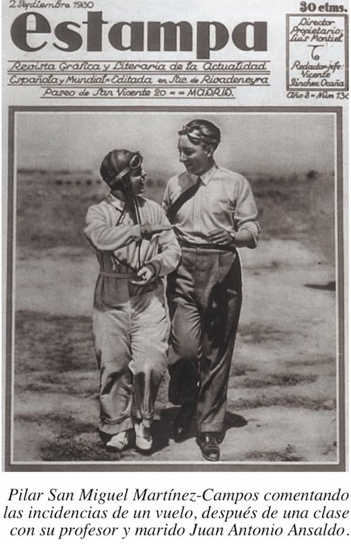 “Estampa” dedicada a los pilotos Ansaldo-San Miguel (1930)