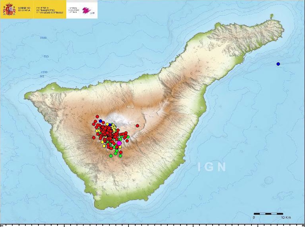 El IGN confirma la intensificación sismovolcánica al suroeste de El Teide