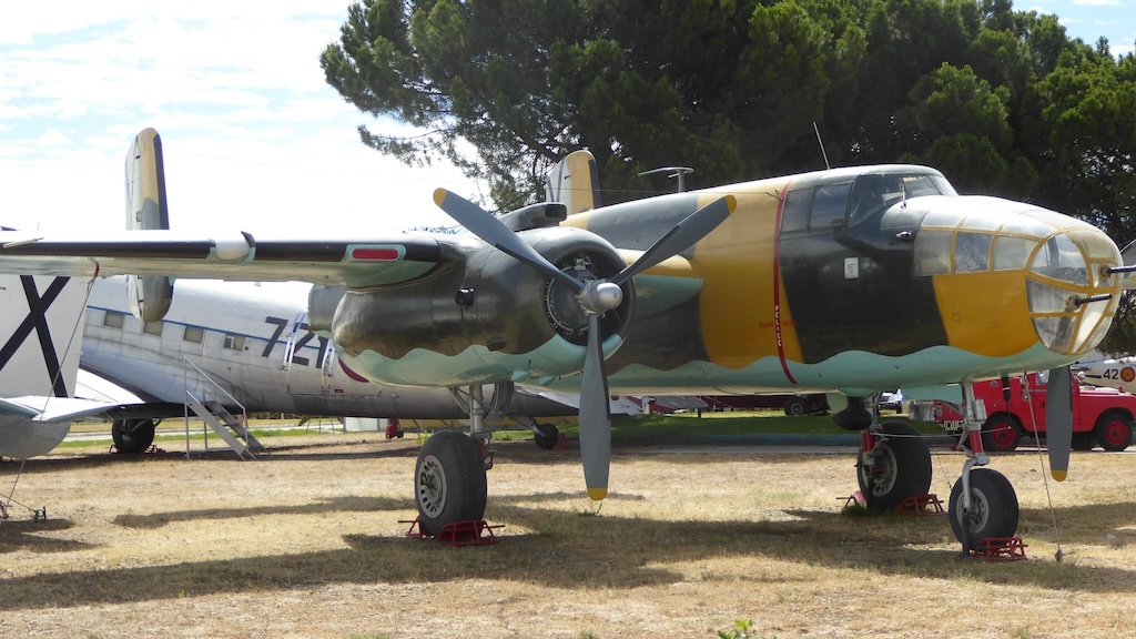 Un avión B-25 Mitchell en el Museo de Aeronáutica de Cuatro Vientos